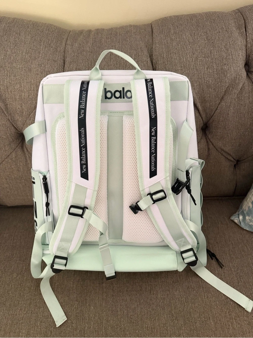 New Balance Mint Green & White Nationals Drawstring Backpack